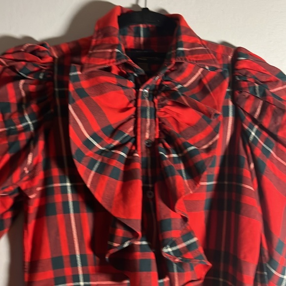 Rugby by Ralph Lauren Flannel Ruffle Shirt Sz 0 - Picture 2 of 12